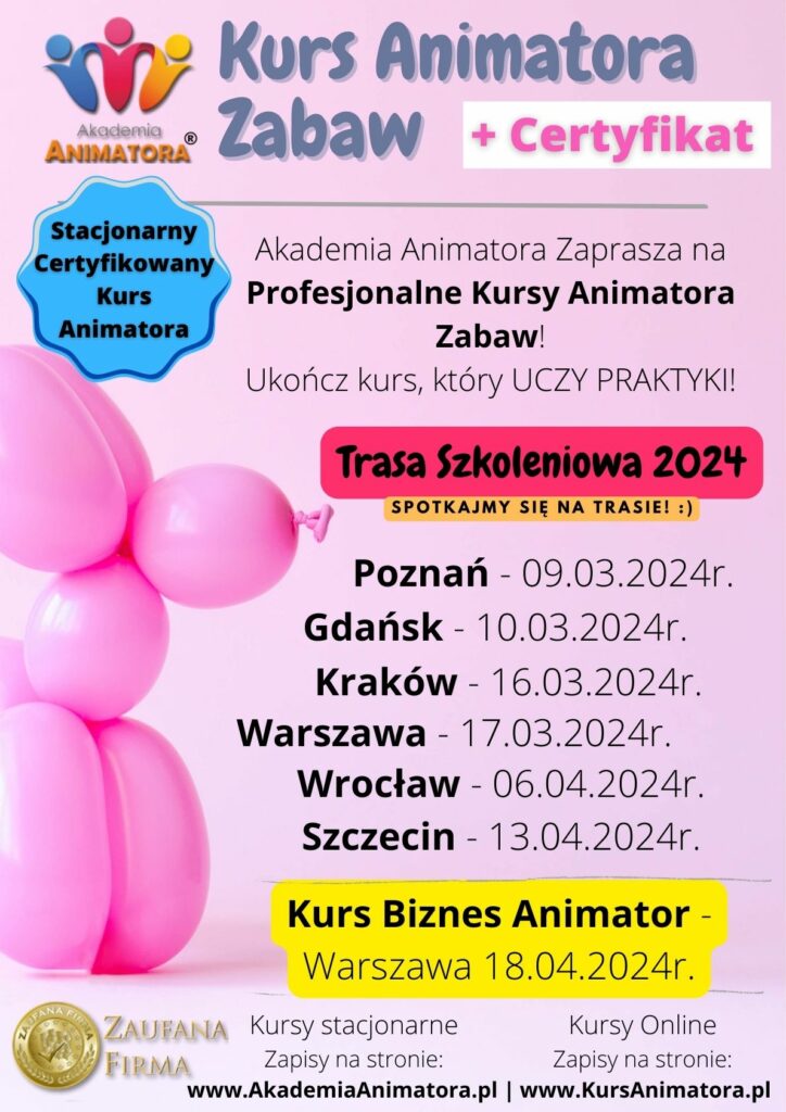 Kurs Animatora Zabaw dla Dzieci 2024