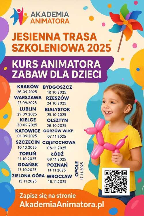 Jesienna Trasa Szkoleniowa 2025 — Kurs Animatora Zabaw dla Dzieci