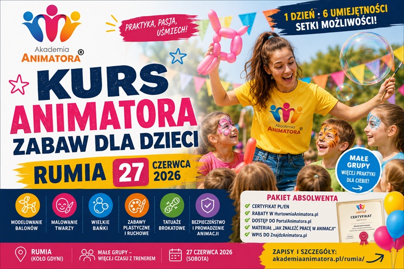 Kurs Animatora Zabaw Rumia - AkademiaAnimatora.pl